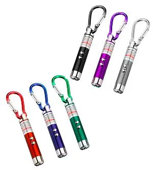 Фонарь-указка Kromatech светодиодный (2 LED), с красным лазером, с карабином, 24 шт., изображение 1