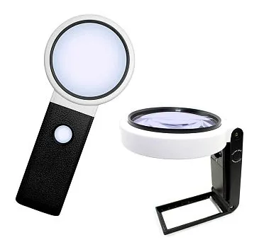 Лупа Kromatech настольная 10/25х, 90 мм, ручная, складная, с подсветкой (32 LED) TH-7058-BD