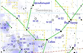 Созвездие Змееносец на небе