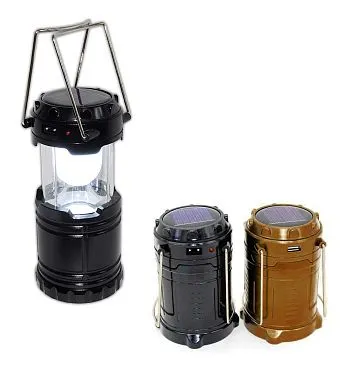 Фонарь туристический Kromatech светодиодный (6 LED), USB, с солнечными батареями