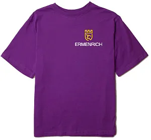 Фирменная футболка Ermenrich «Nicht pizdicht! Сумасшедший электрик», фиолетовая, размер L, изображение 1