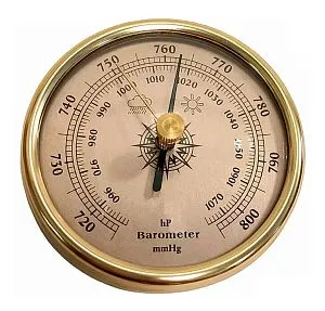 Барометр (анероид) Kromatech круглый (d=70 мм), встраиваемый, металлический (B9190), изображение 1