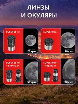 Телескоп Levenhuk New Skyline BASE 76/700 AZ1, изображение 17