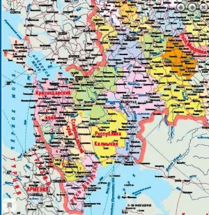 Карта «Российская Федерация. Федеративное устройство», с символикой России, изображение 2