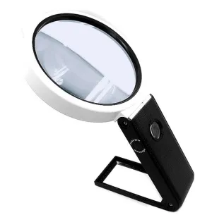 Лупа Kromatech настольная 10/25х, 90 мм, ручная, складная, с подсветкой (32 LED) TH-7058-BD, изображение 4